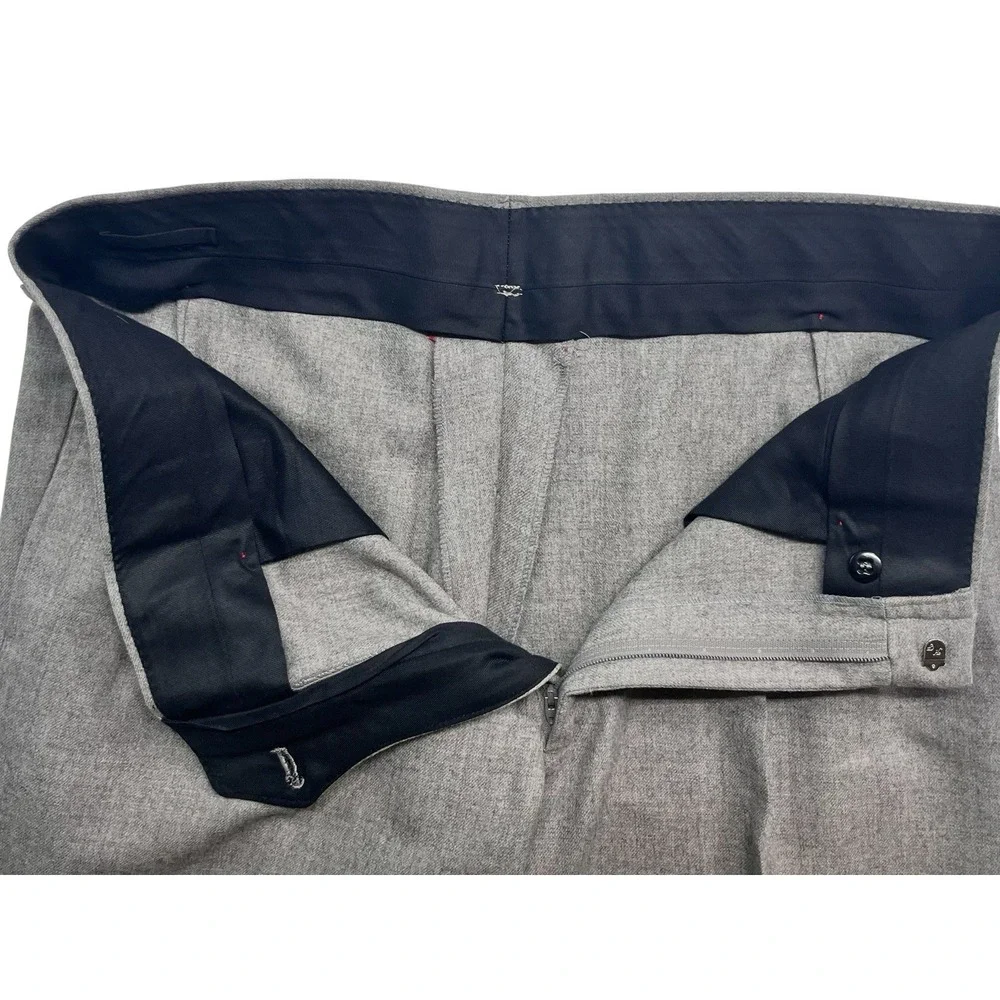 vtg Gray 36x30 Soft Tweed Flannel Wool Dress Pants Trousers Pleated Wool Bespoke